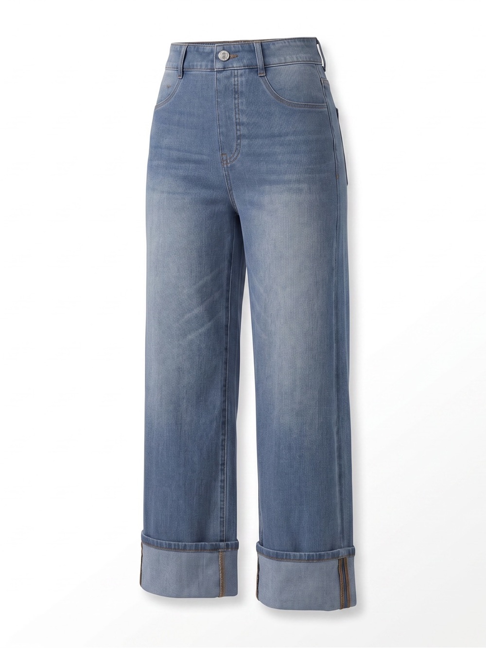 Halara Flex High Waisted Tummy.
Control Rolled Hem Wide Leg Washed Size XL Tall